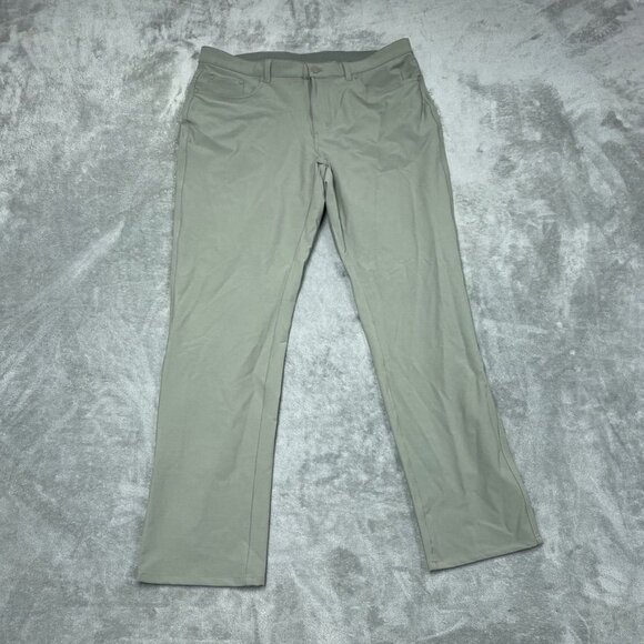 Greg Norman Mens Stretch Golf Pants 36x32 Light Olive a1214 - Picture 1 of 8